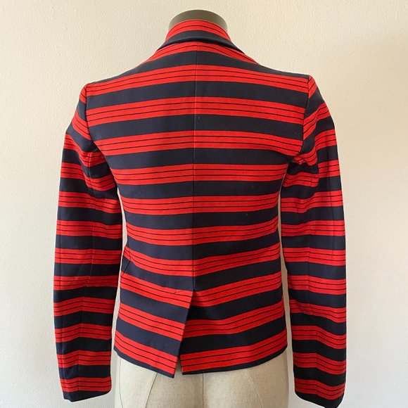 Gap The Academy Blazer Striped Red and Blue - Picture 2 of 12